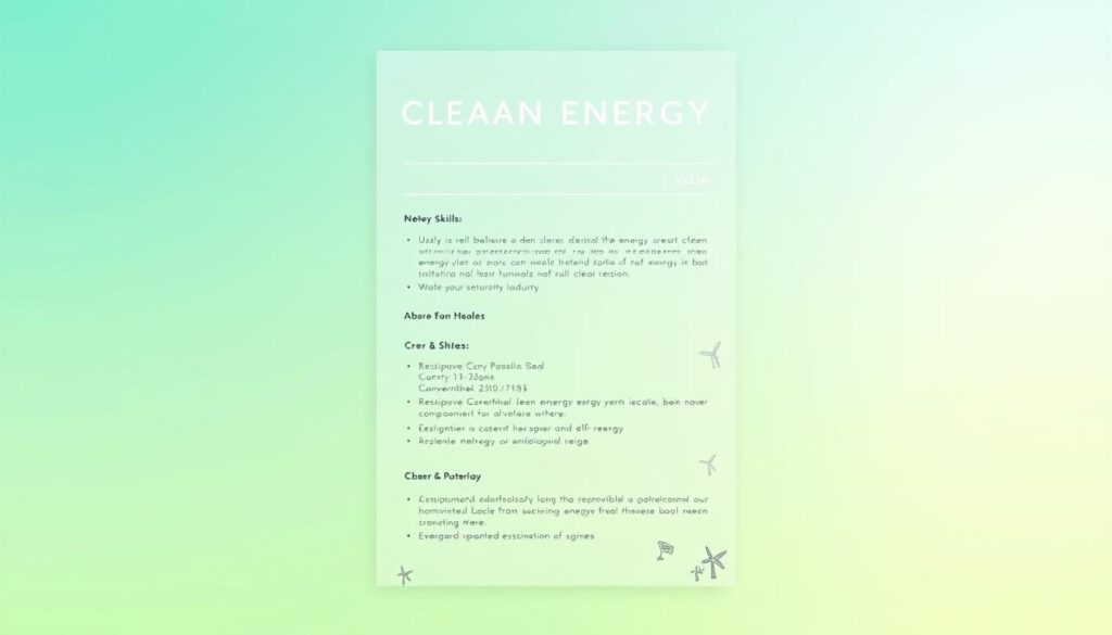 clean energy resume template
